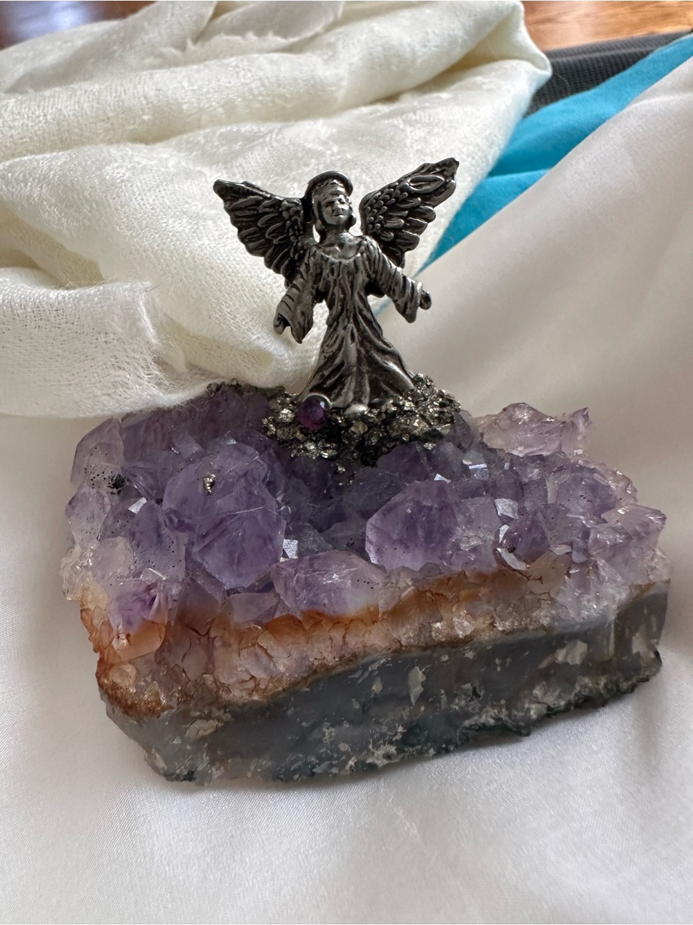 Genuine Amethyst With an Angel on top